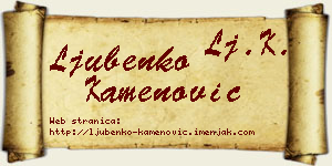 Ljubenko Kamenović vizit kartica